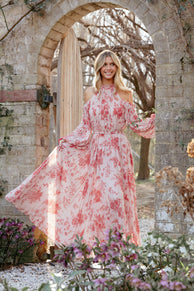 DRESSES Hilary Pleated Maxi Dress - Red Floral