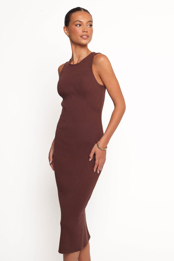 DRESSES Hollis Midi Dress - Chocolate