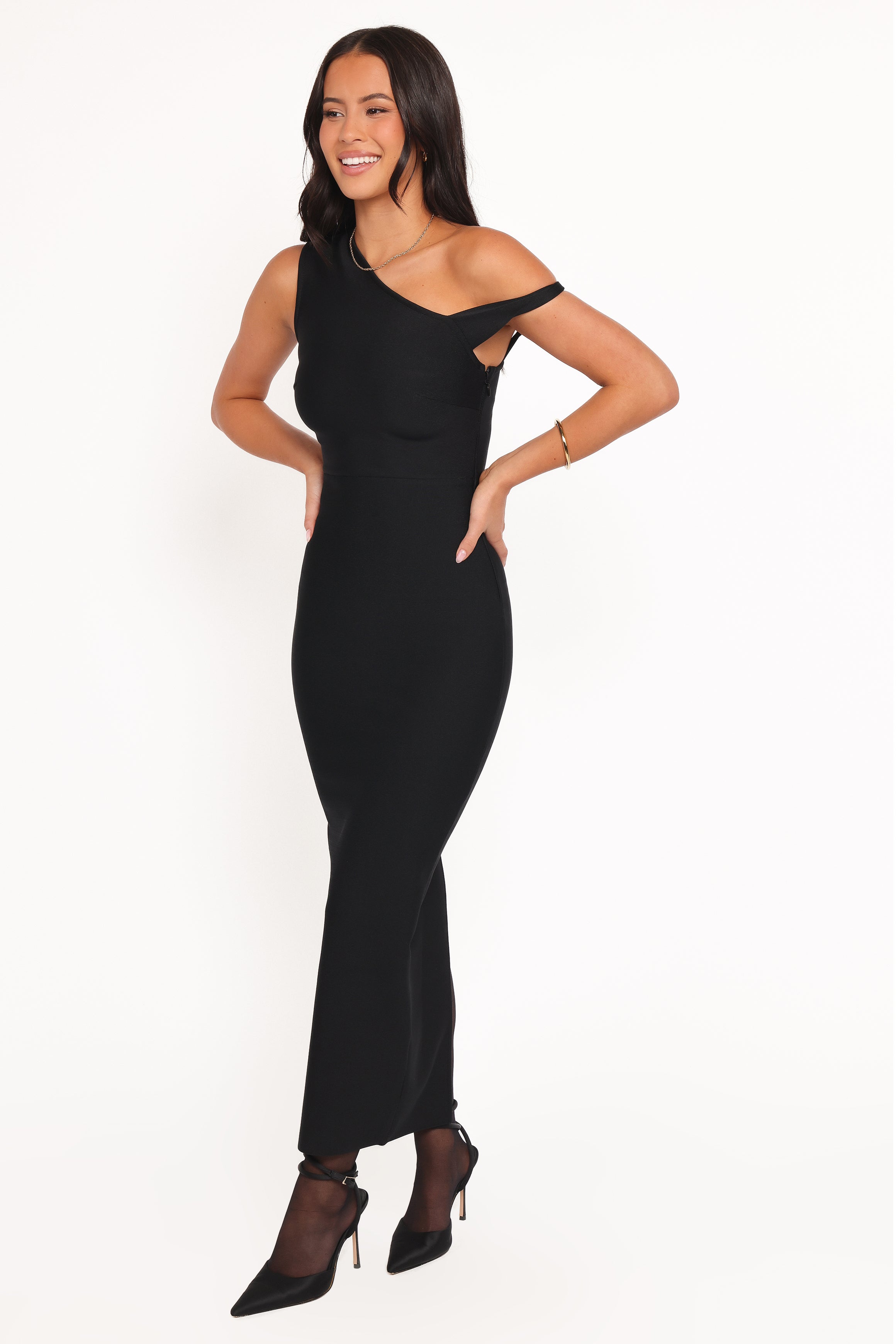 DRESSES Hudson Off Shoulder Midi Dress - Black