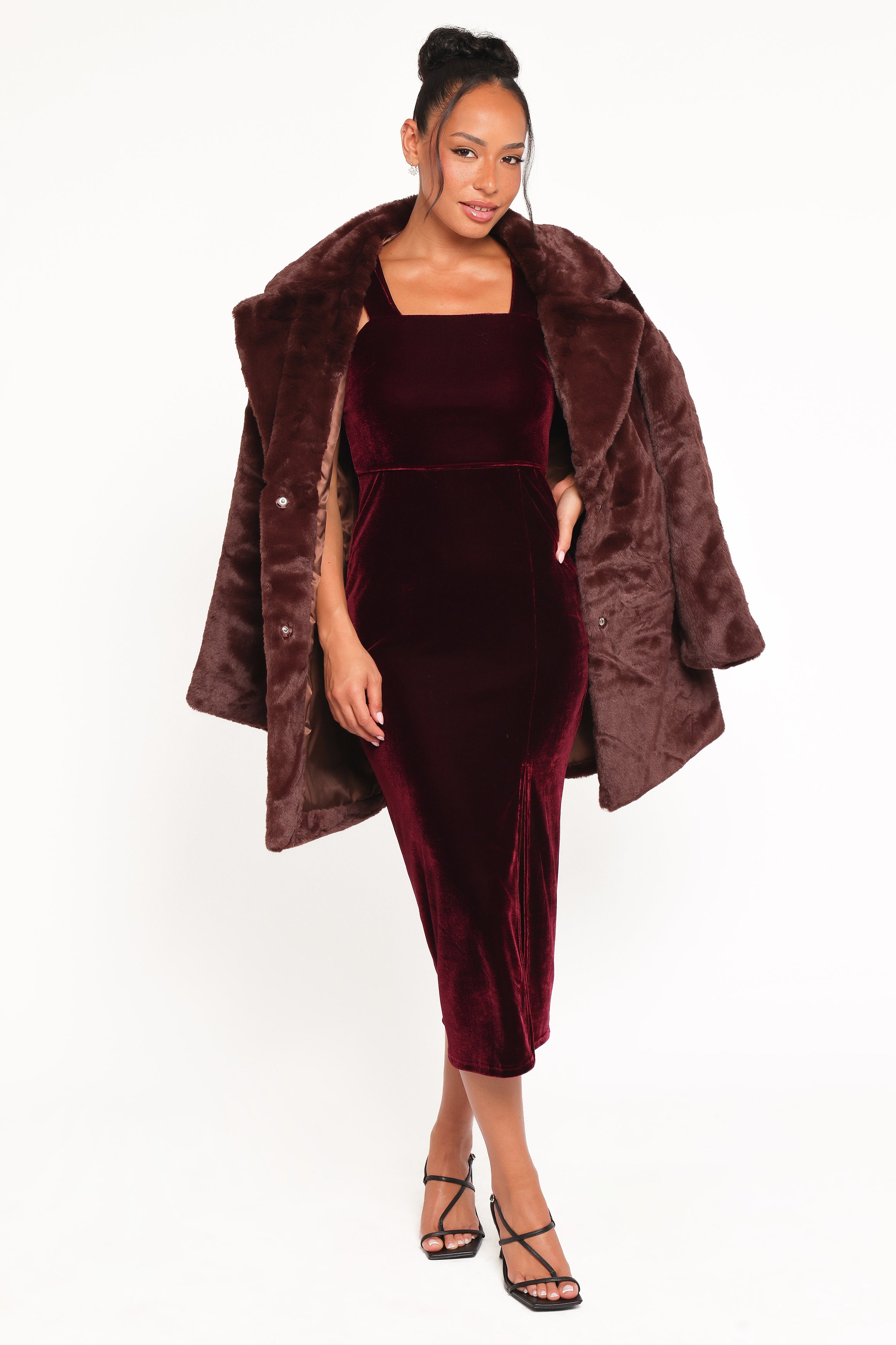 DRESSES Hyatt Velvet Dress - Burgundy