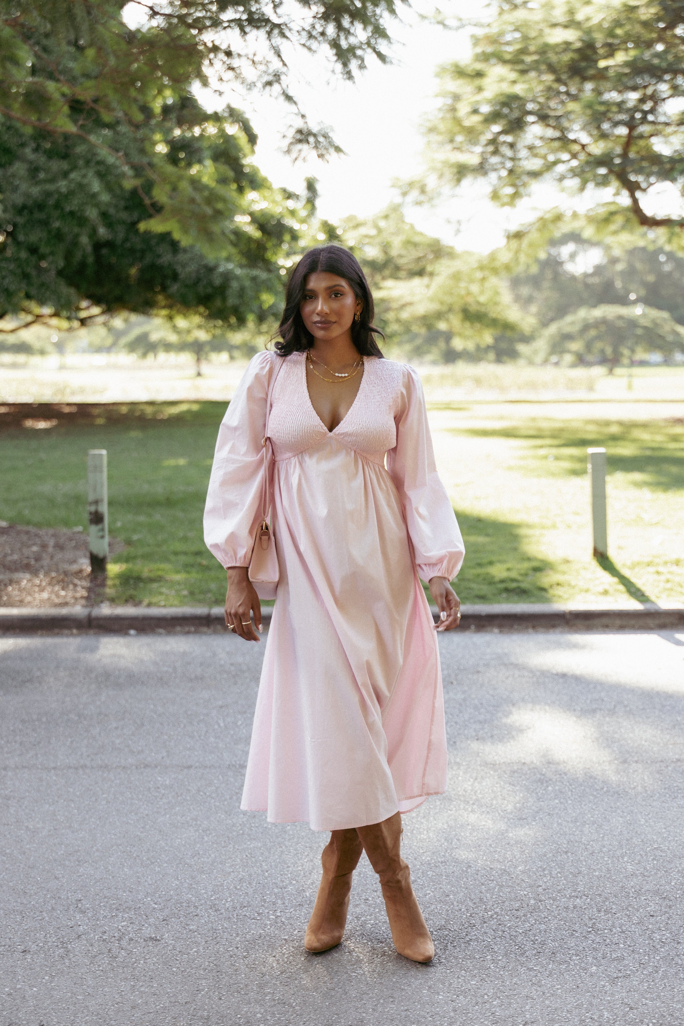 Ilyana Long Sleeve Maxi Dress - Pink | Petal & Pup Ilyana Long Sleeve Maxi Dress - Pink | Petal & Pup