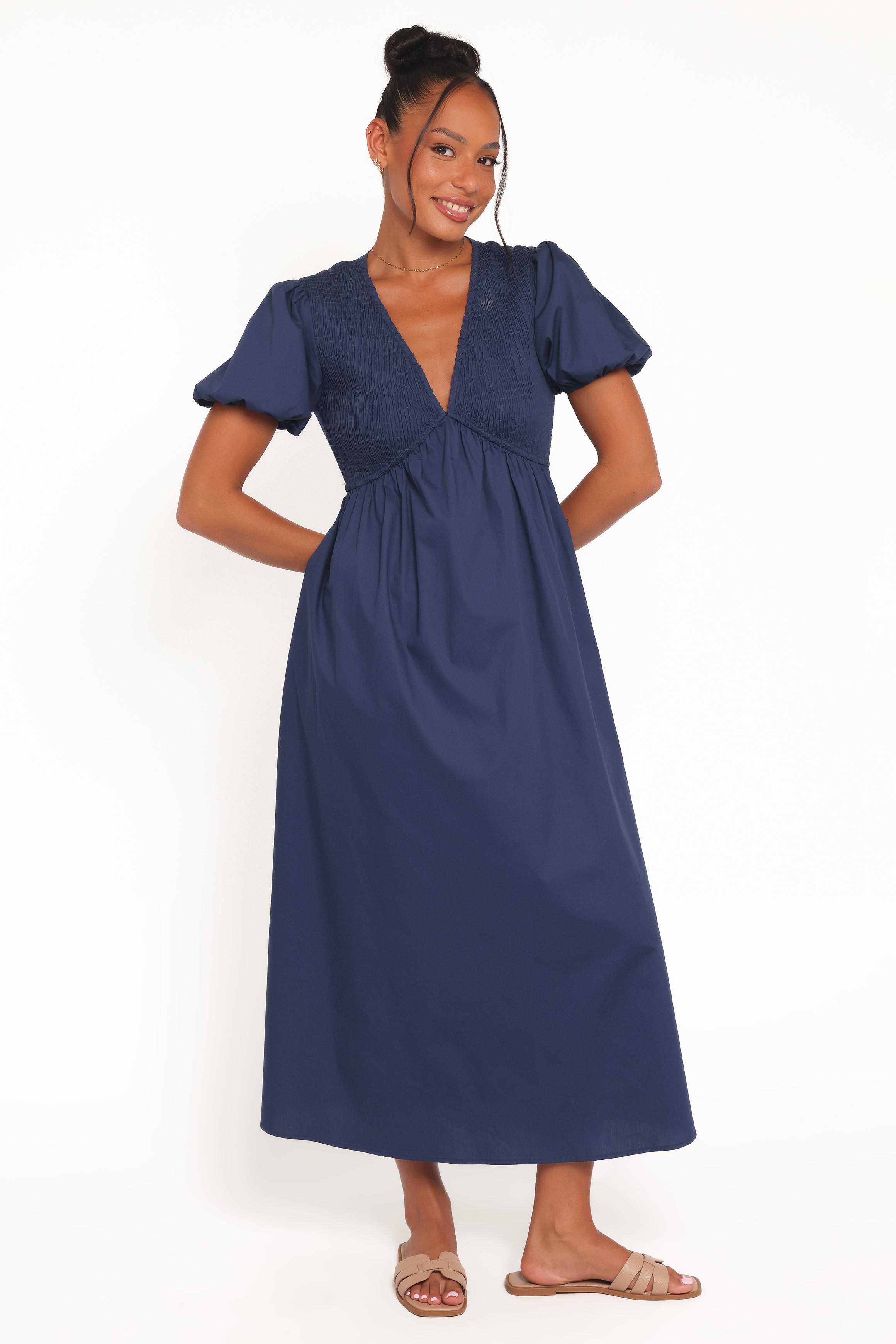 DRESSES Ilyana Short Sleeve Maxi Dress - Navy