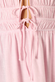 DRESSES @Iris Strapless Midi Dress - Pink