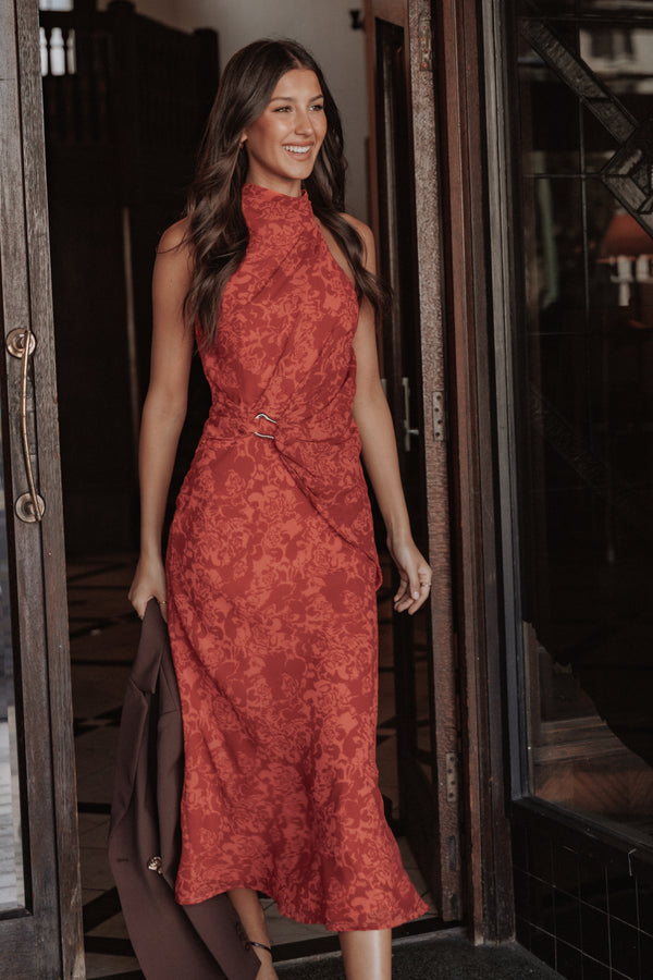 DRESSES Isabeau Midi Dress - Red Roses