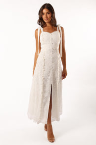 DRESSES @Jagger Midi Lace Dress - White