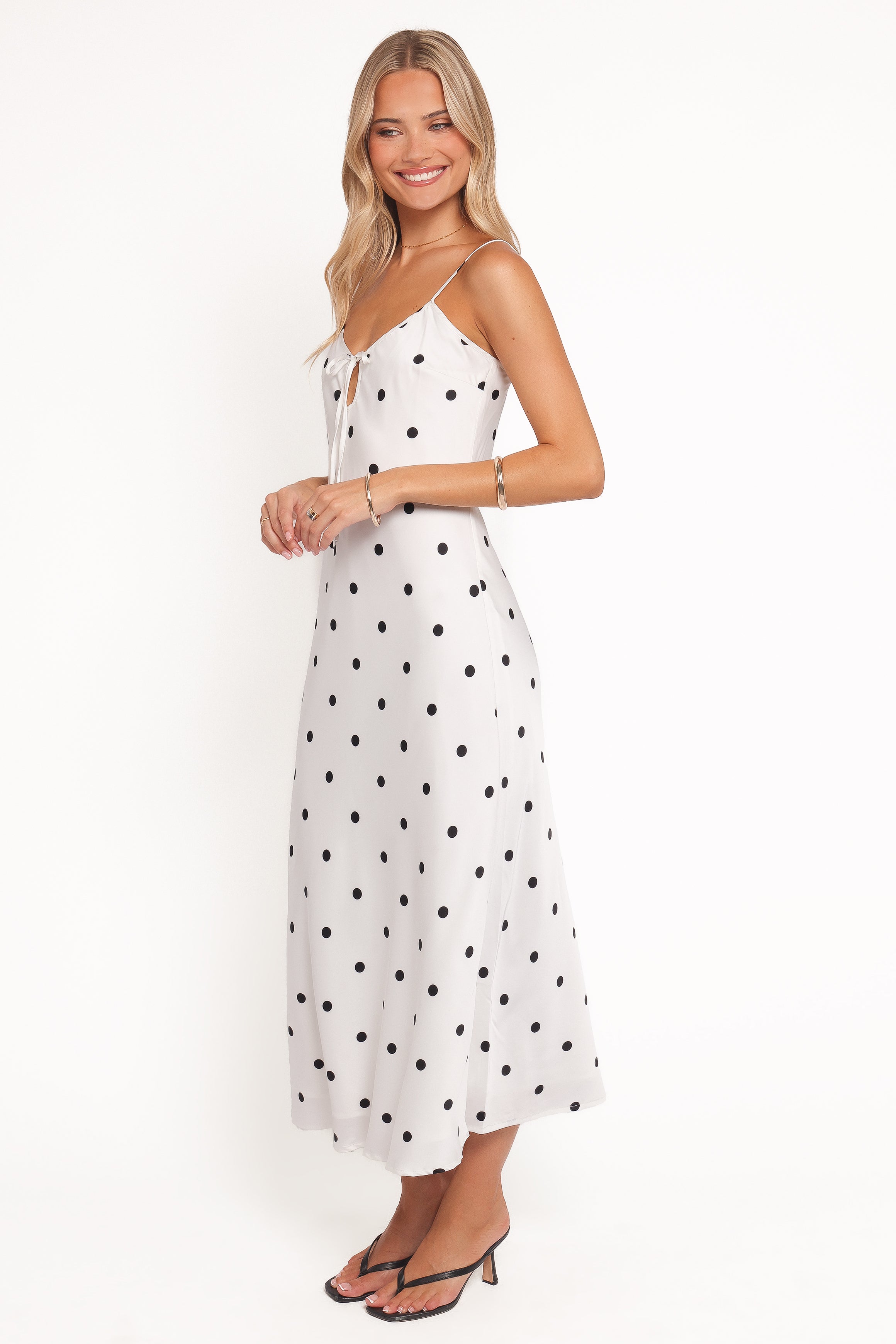 DRESSES Jamila Midi Dress - White Polka Dot
