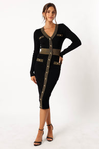 DRESSES @Jaya Longsleeve Midi Dress - Black