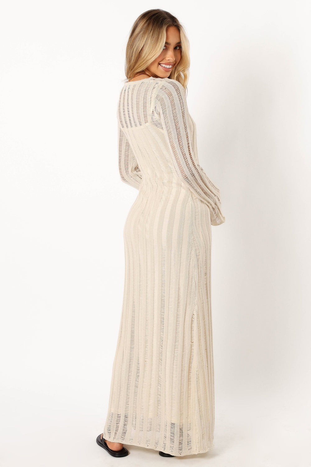 DRESSES @Jaye Long Sleeve Maxi Dress - Cream