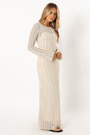 DRESSES @Jaye Long Sleeve Maxi Dress - Cream