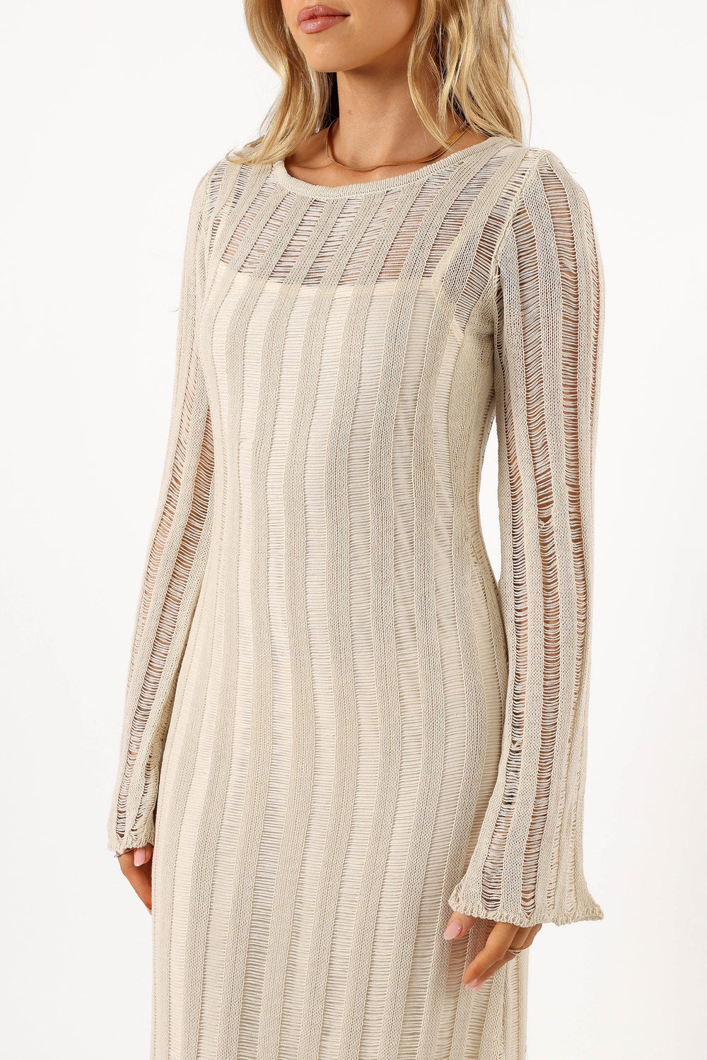 DRESSES @Jaye Long Sleeve Maxi Dress - Cream