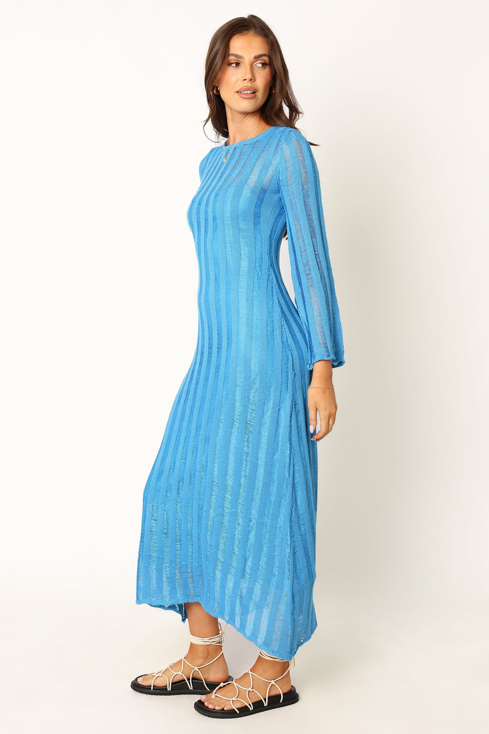 Jaye Long Sleeve Maxi Dress - Azure Blue - Petal & Pup
