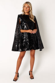 DRESSES @Jemima Mini Dress - Black Sequin