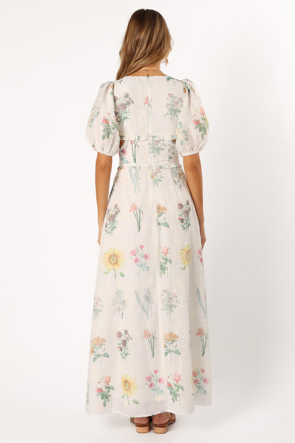 DRESSES @Jemima Puff Shoulder Maxi Dress - Floral