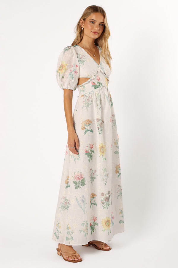 DRESSES @Jemima Puff Shoulder Maxi Dress - Floral