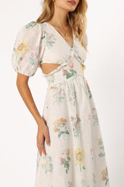 DRESSES @Jemima Puff Shoulder Maxi Dress - Floral