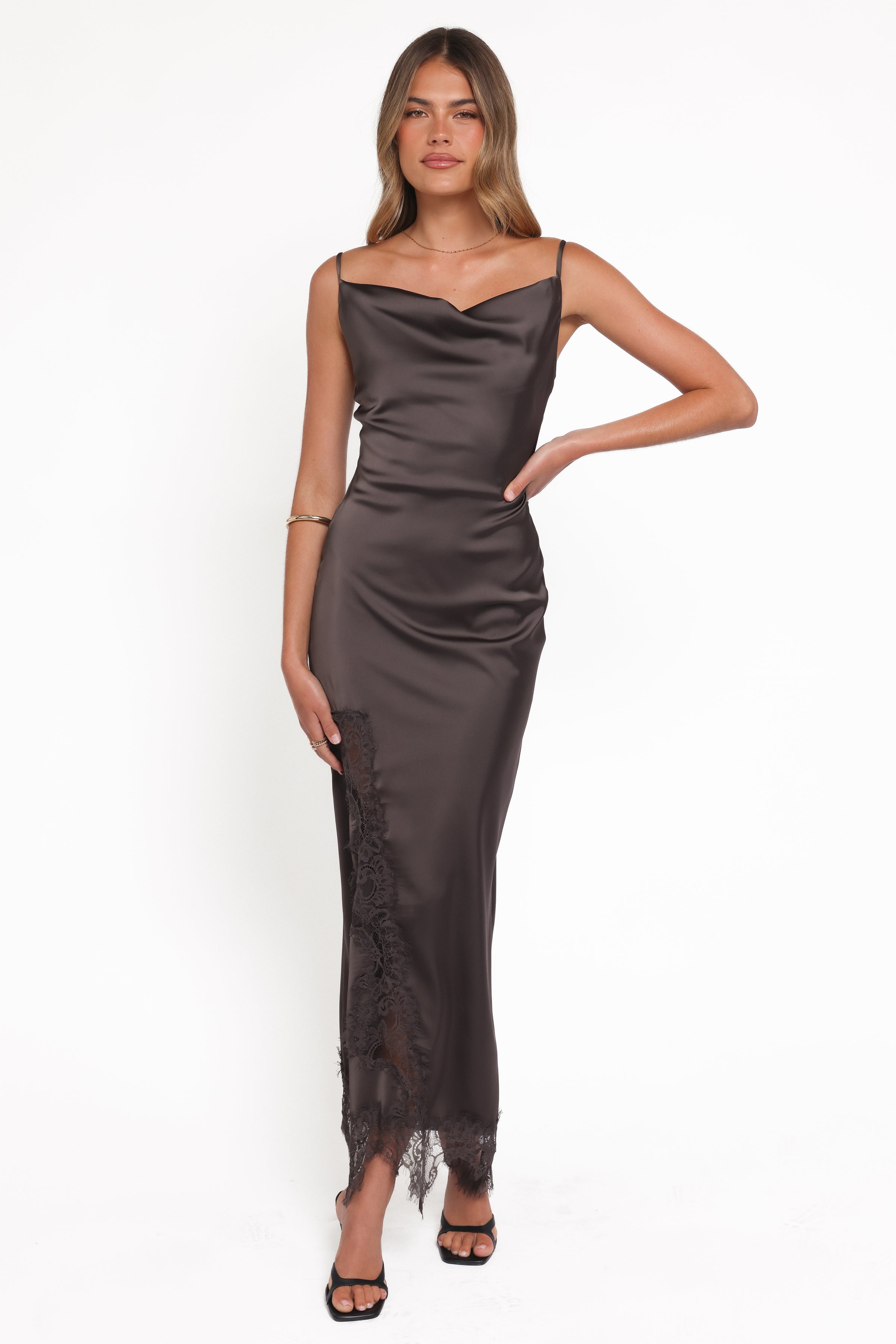 DRESSES Jeneva Lace Midi Dress - Brown