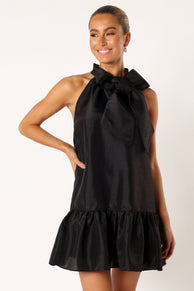 DRESSES @Jenna Halterneck Mini Dress - Black