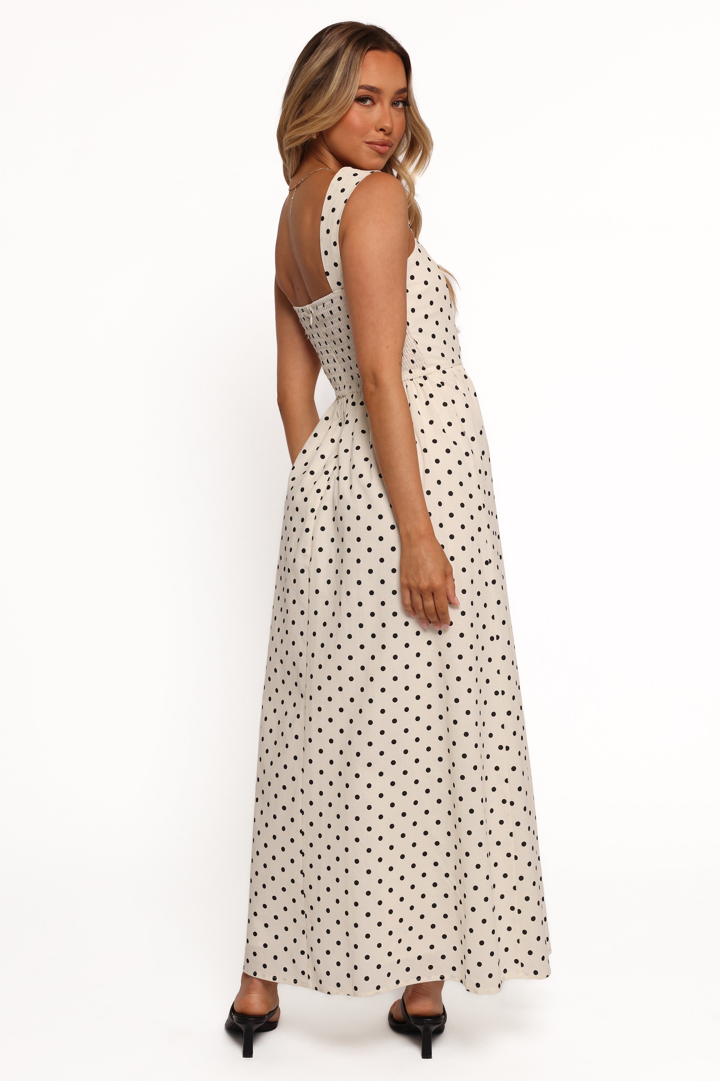 DRESSES Jenni Maxi Dress - White Polka Dot