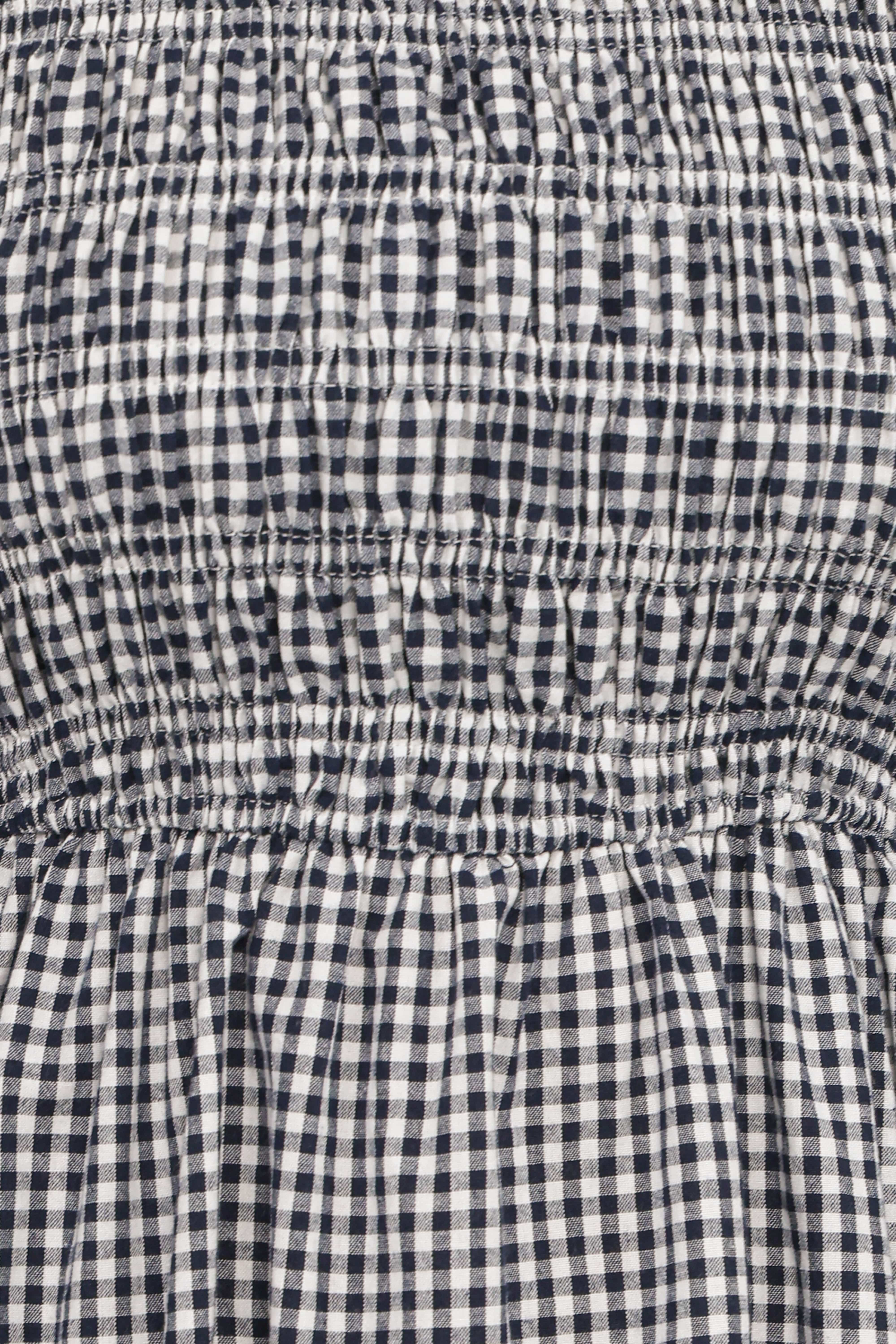 Jessen Long Sleeve Mini Dress - Navy Gingham | Petal & Pup