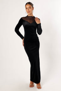 DRESSES @Jessica Longsleeve Maxi Dress - Black