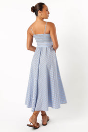 DRESSES @Jett Midi Dress - Blue Stripe
