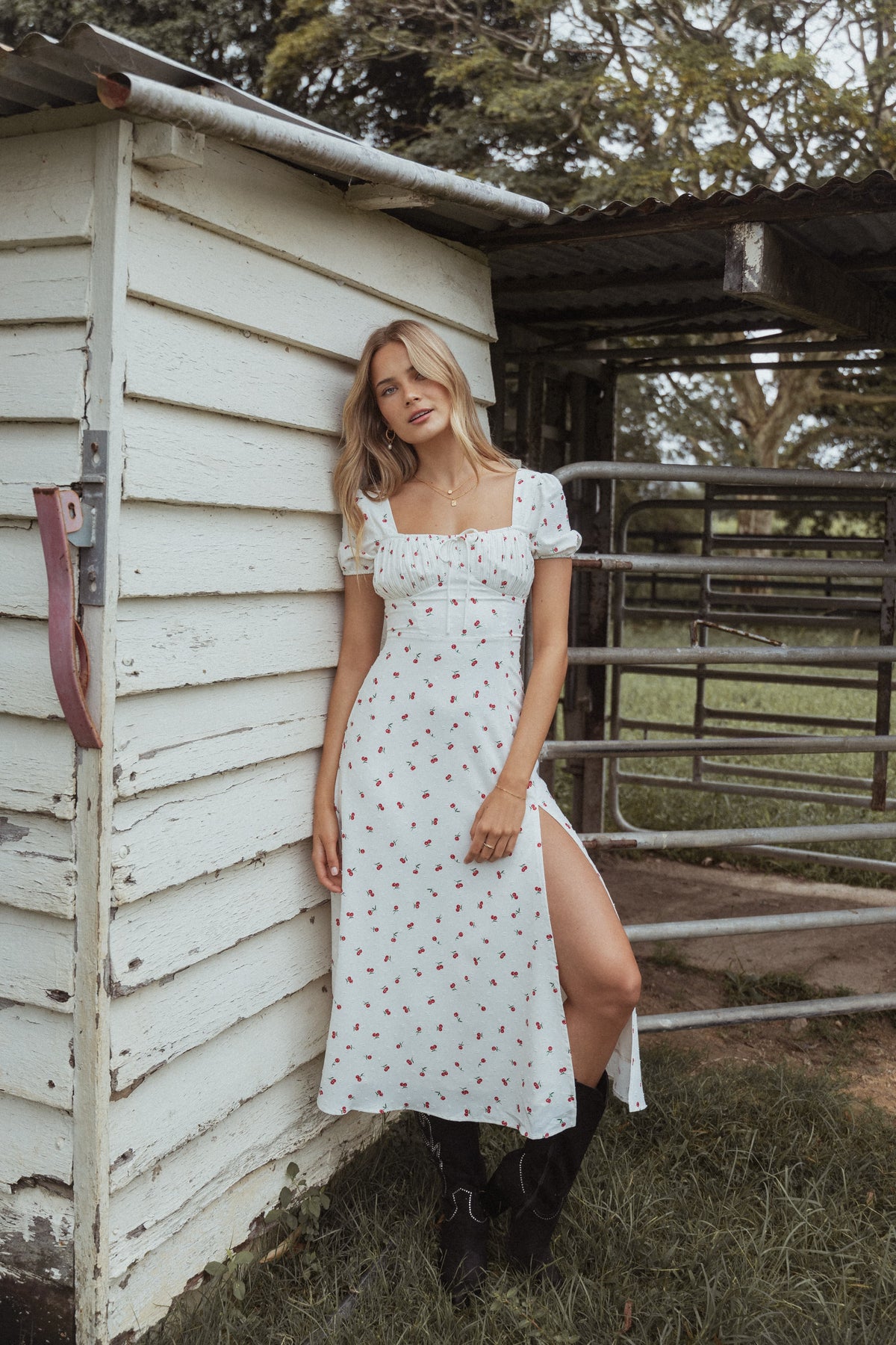 DRESSES Jill Midi Dress - Cherry Print