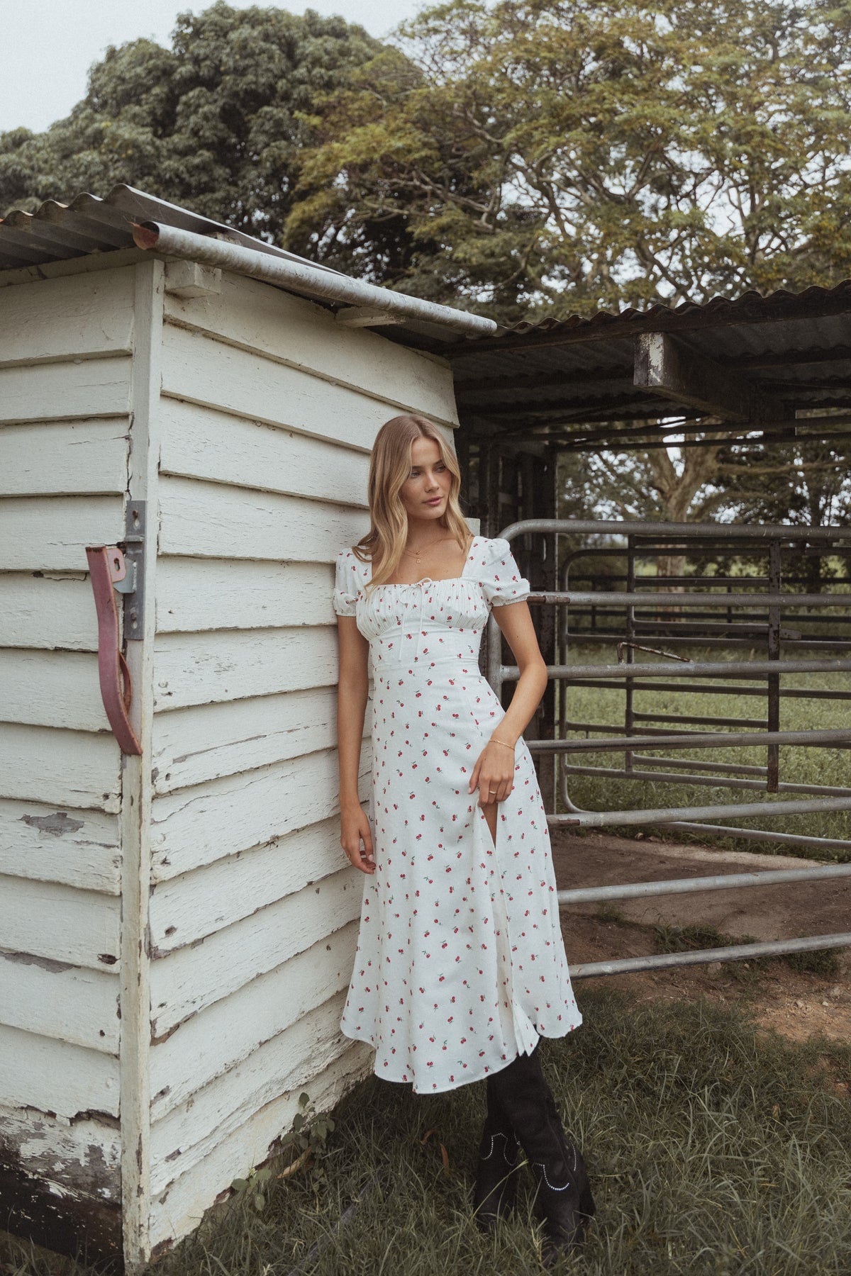 DRESSES Jill Midi Dress - Cherry Print