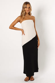 DRESSES @Joanna Maxi Dress - White Black