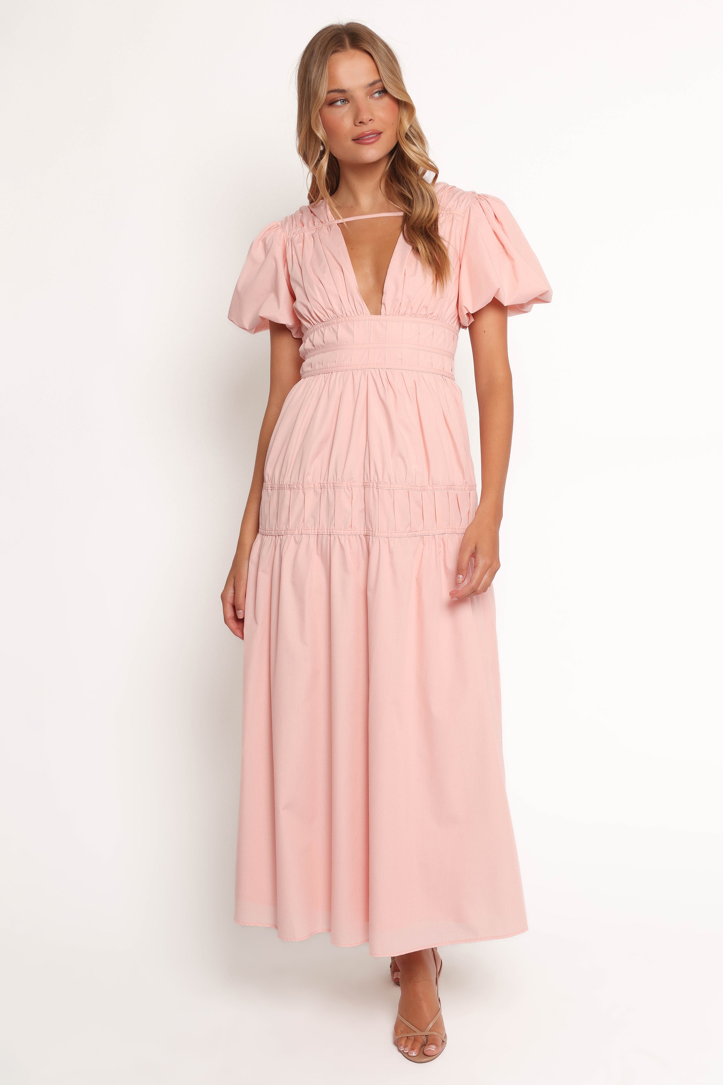 DRESSES Joedy Puff Sleeve Midi Dress - Pale Pink