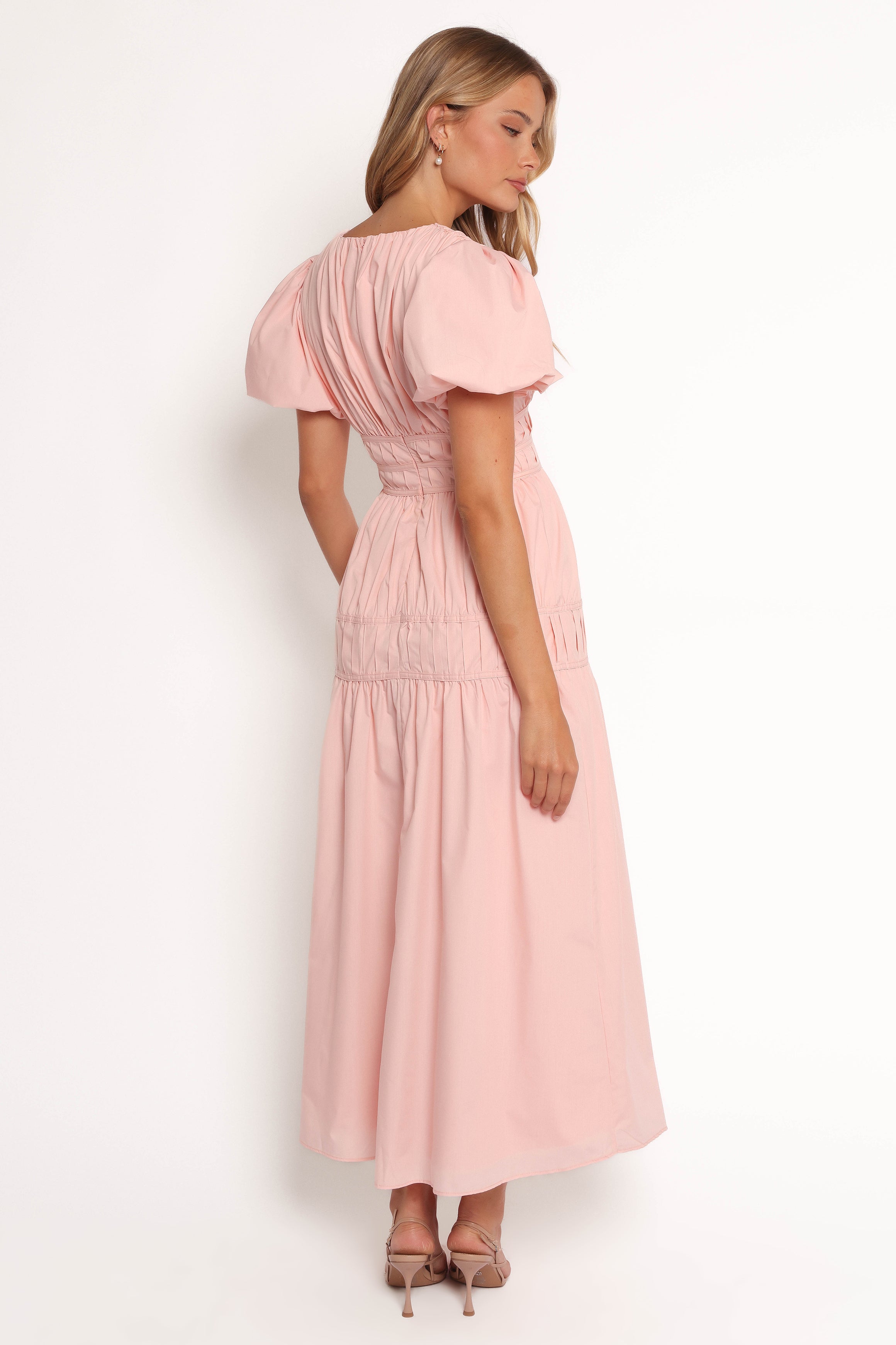 DRESSES Joedy Puff Sleeve Midi Dress - Pale Pink