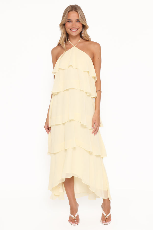 DRESSES Jonia Halterneck Maxi Dress - Butter Yellow