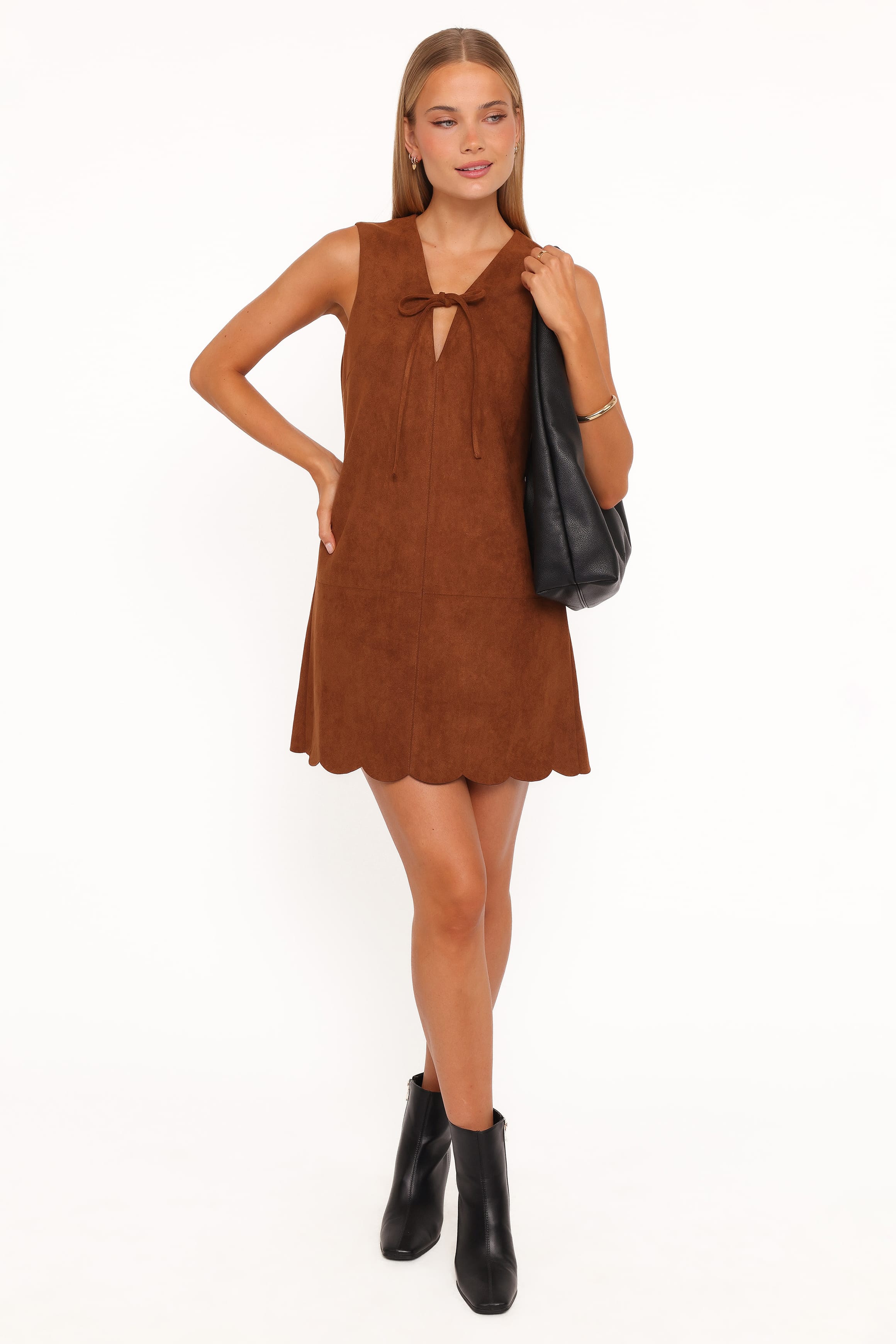DRESSES Jonty Scallop Hem Mini Dress - Copper Tan