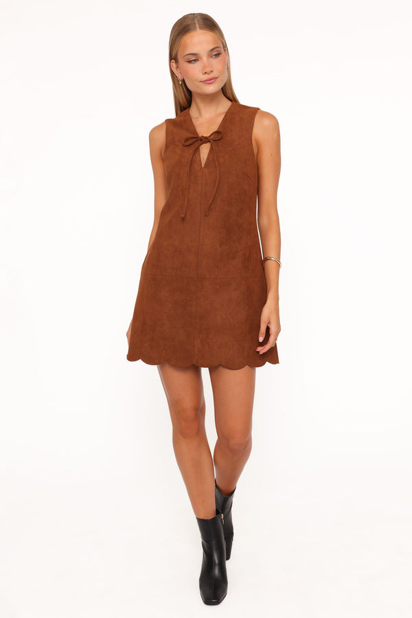 DRESSES Jonty Scallop Hem Mini Dress - Copper Tan