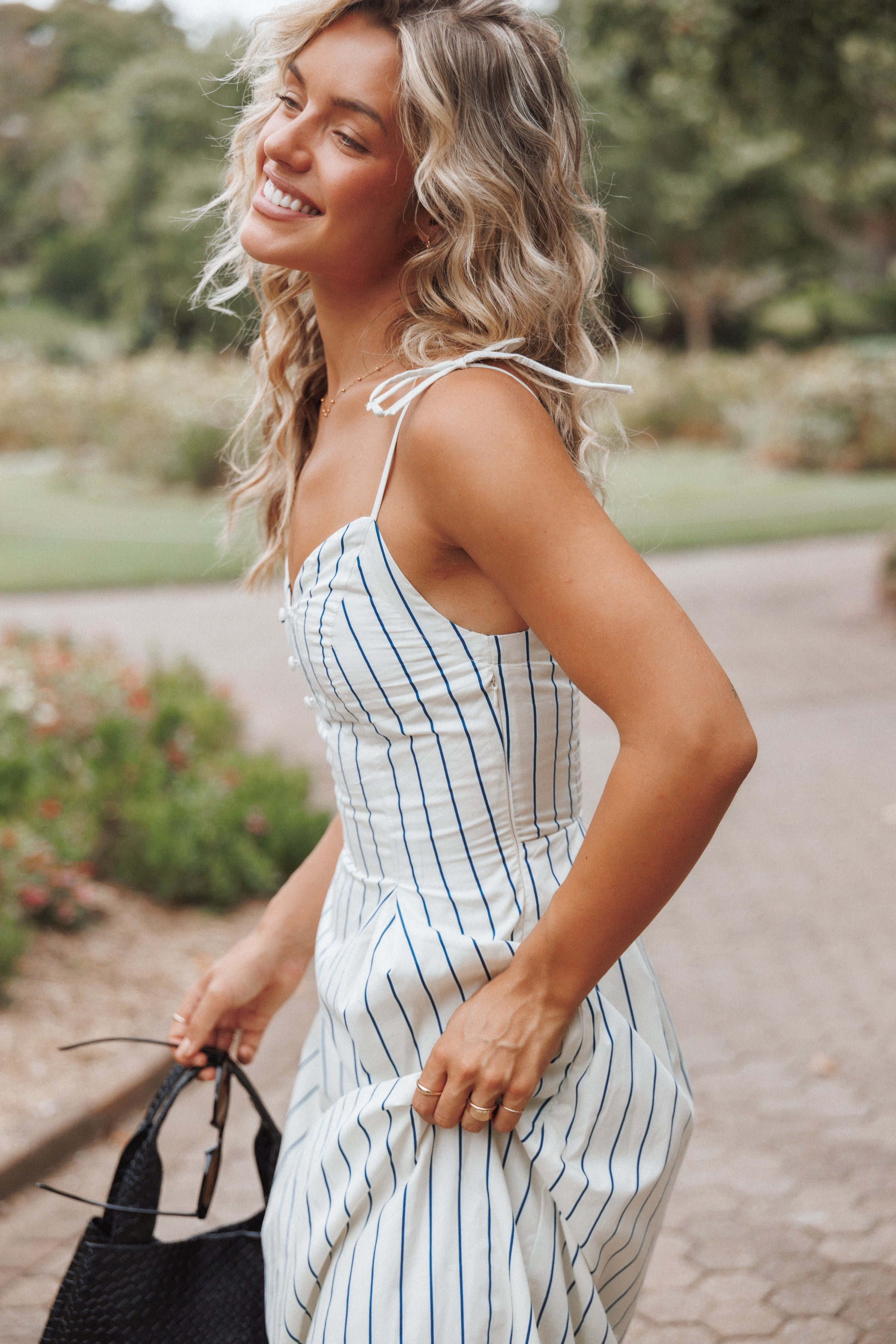 DRESSES Jordin Maxi Dress - Ivory/Blue Stripe