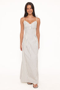 DRESSES Jordin Maxi Dress - Ivory/Blue Stripe