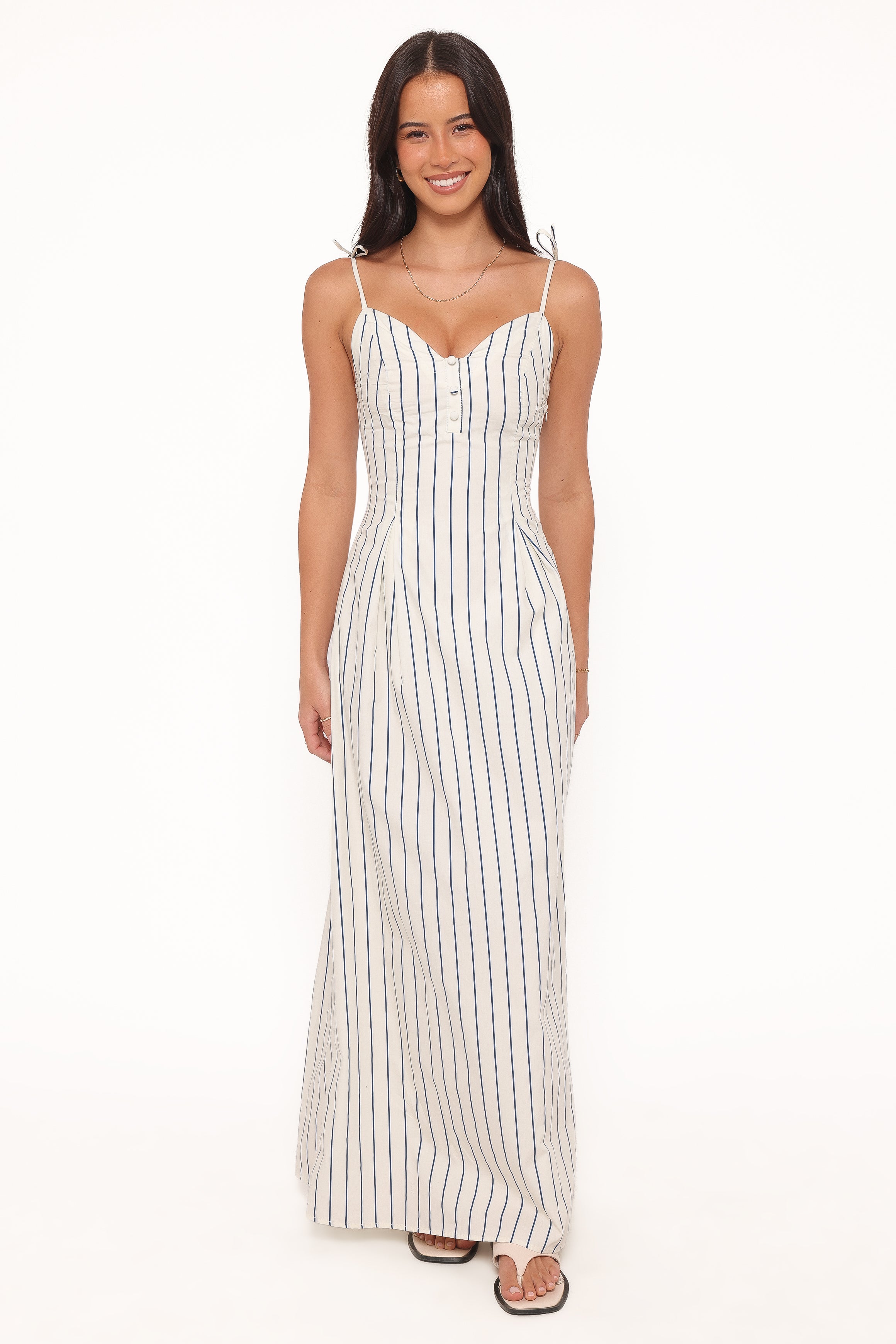DRESSES Jordin Maxi Dress - Ivory/Blue Stripe