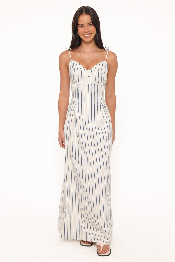 DRESSES Jordin Maxi Dress - Ivory/Blue Stripe