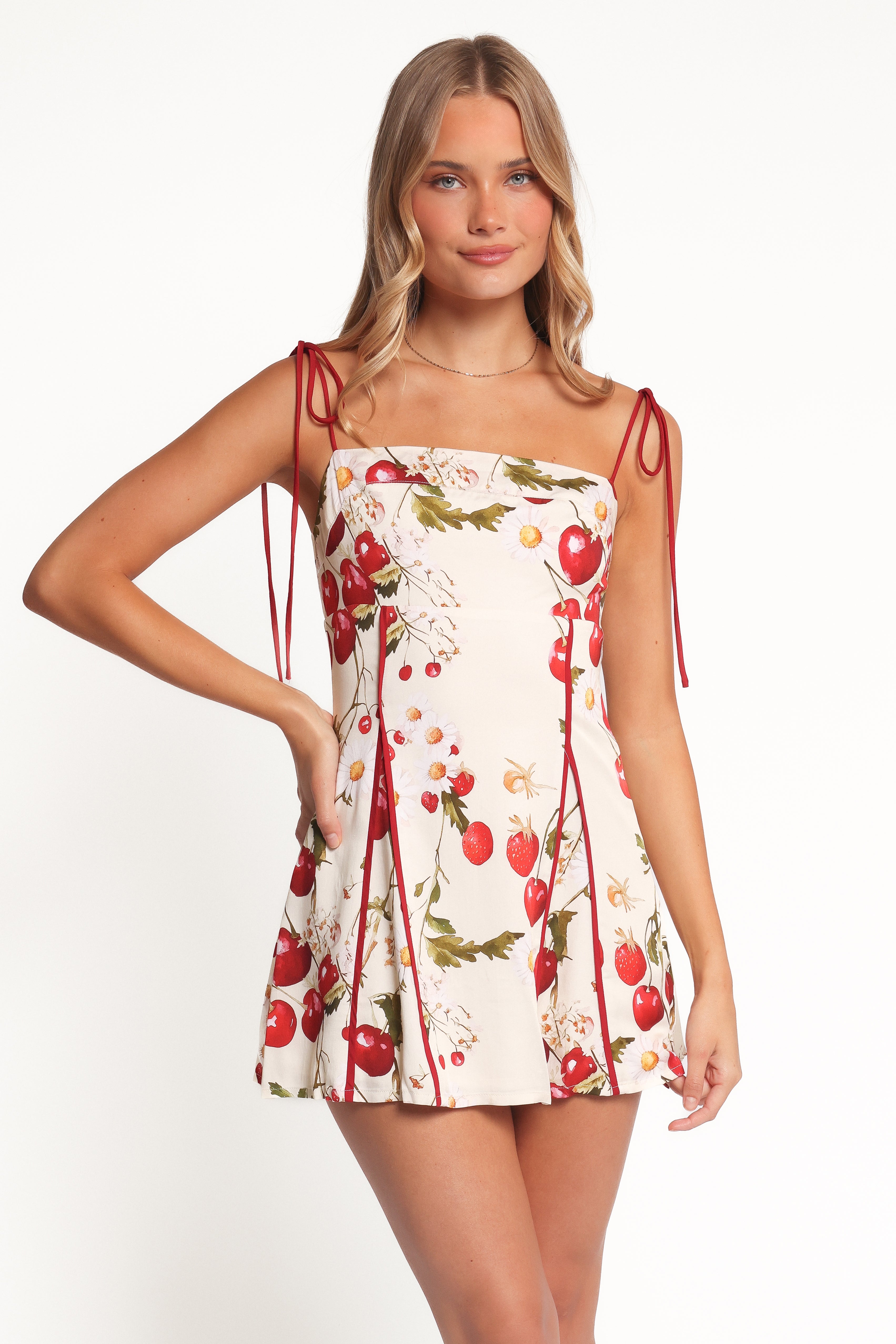 Josiana Mini Dress - Cherry Print | Petal & Pup
