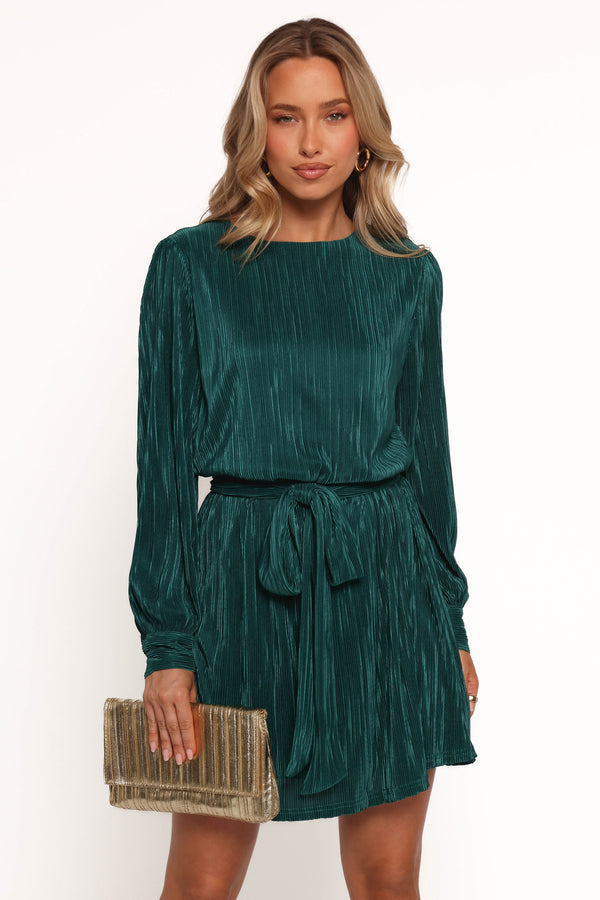 DRESSES Joy Plisse Mini Dress - Dark Jade