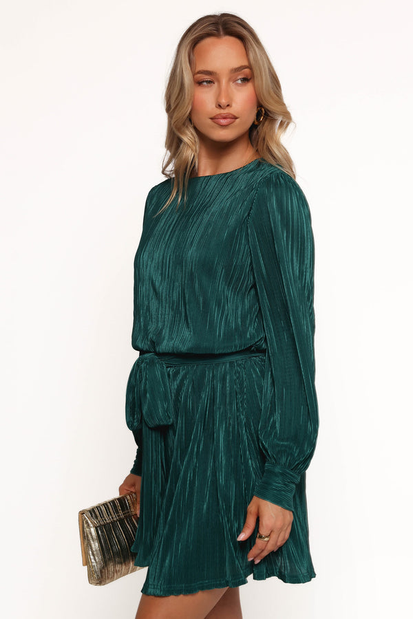 DRESSES Joy Plisse Mini Dress - Dark Jade