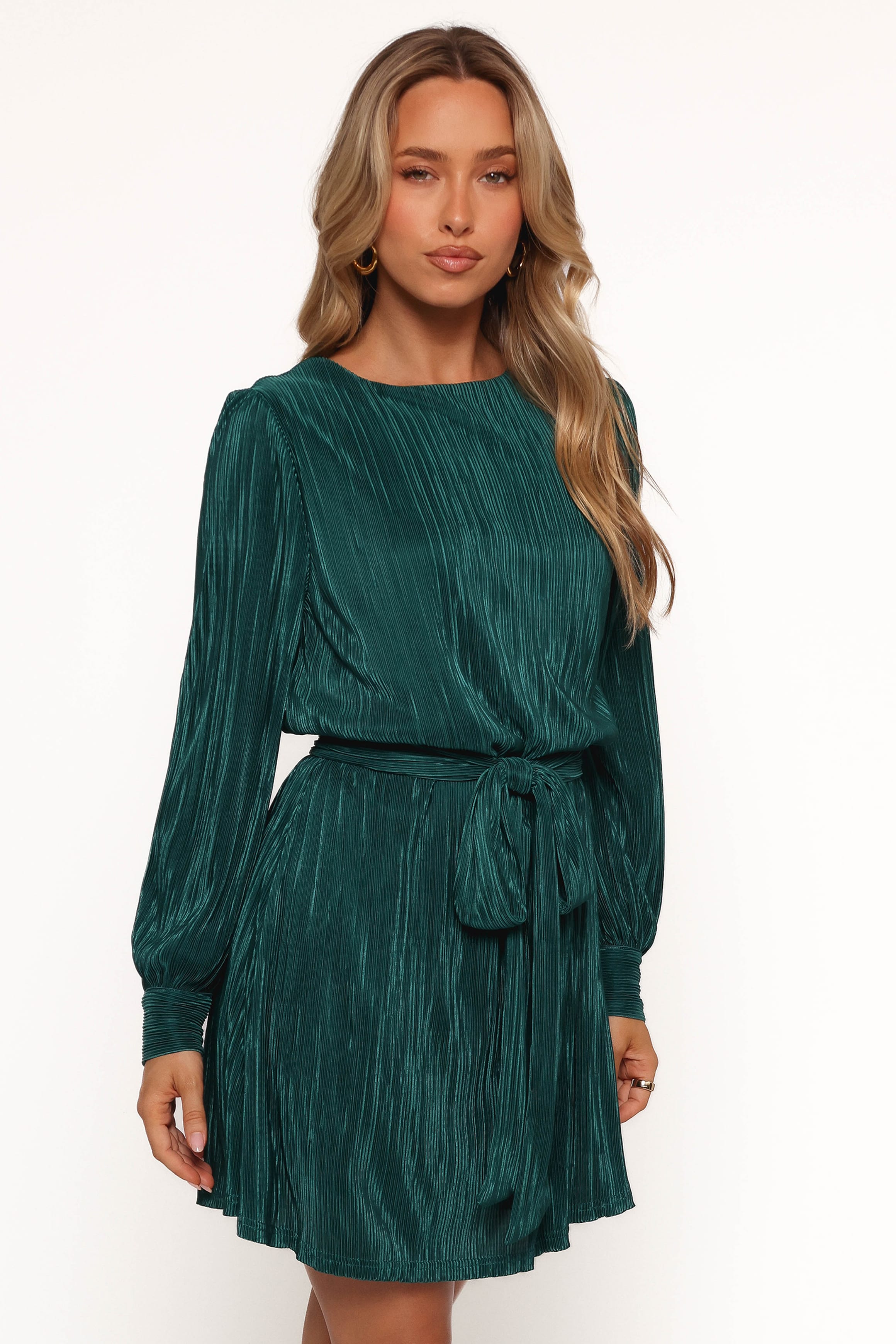 DRESSES Joy Plisse Mini Dress - Dark Jade