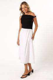 DRESSES @Judson Midi Dress - White/Black