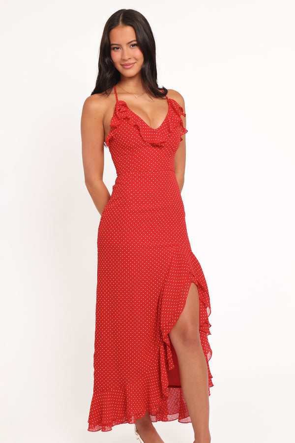 DRESSES Judy Maxi Dress - Red Polka Dot