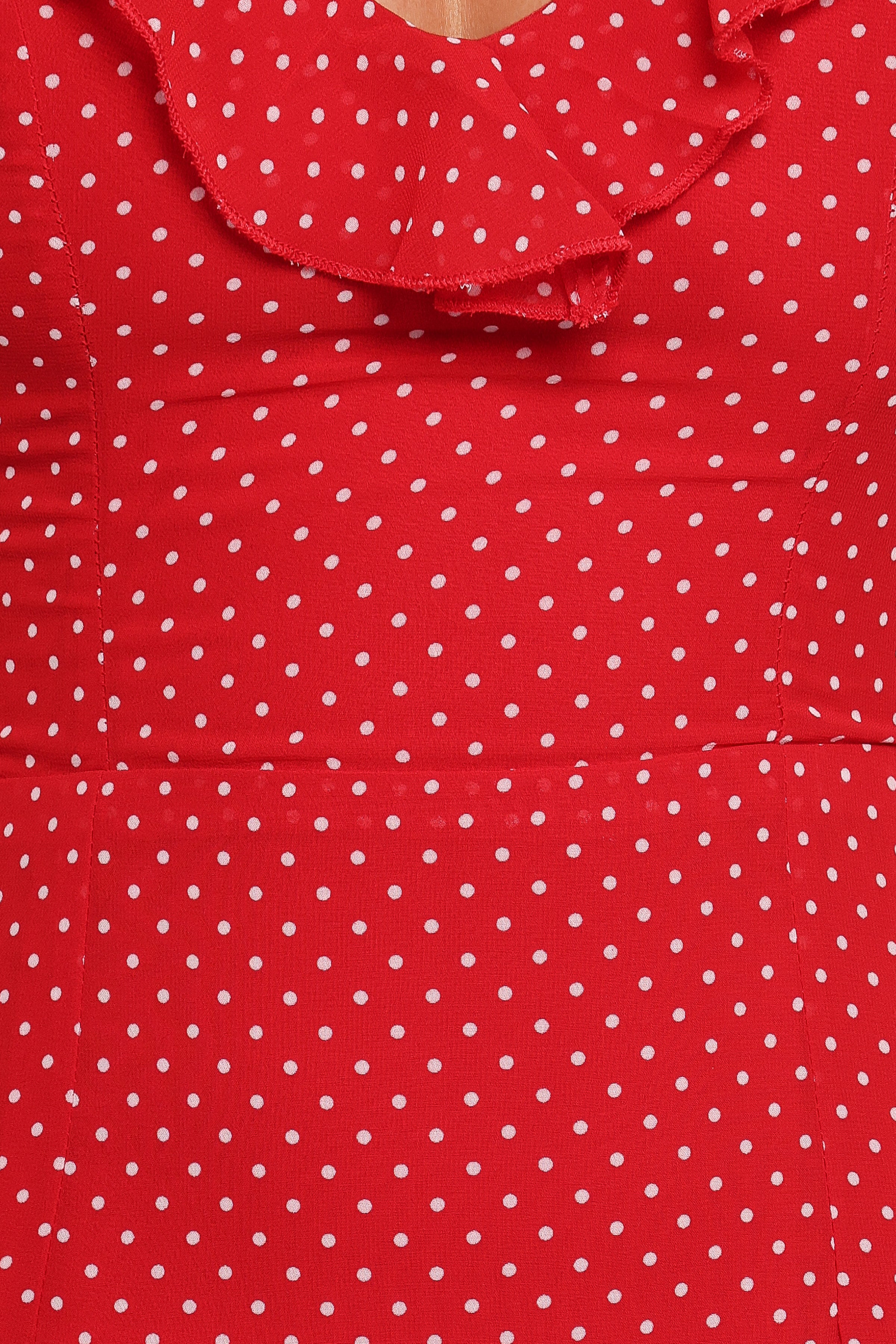 DRESSES Judy Maxi Dress - Red Polka Dot