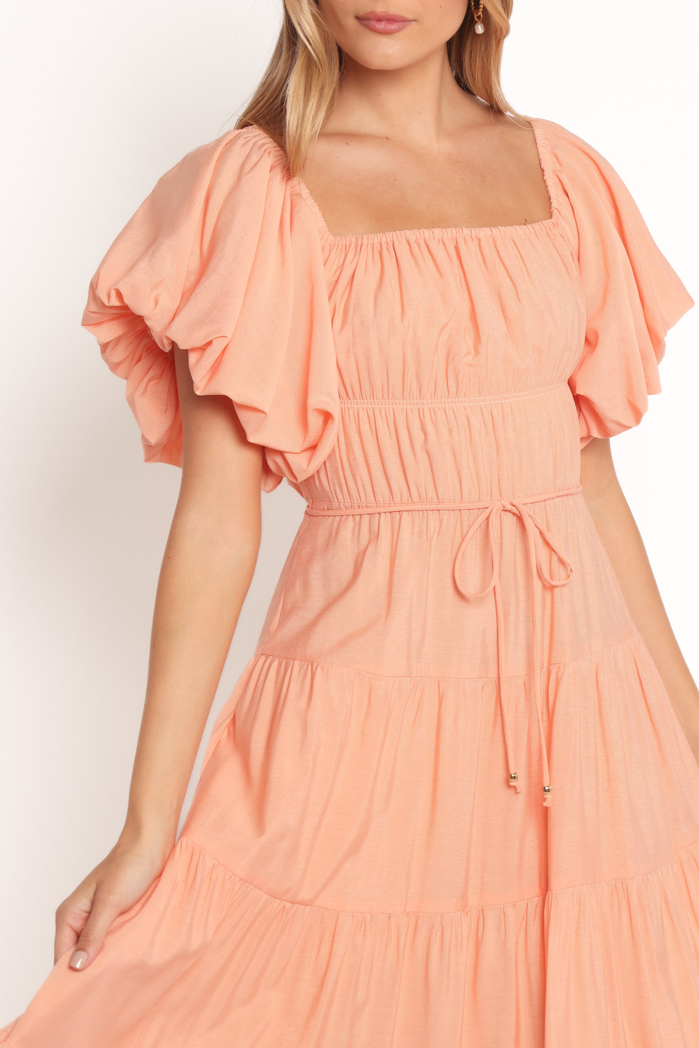 DRESSES Julie Off Shoulder Midi Dress - Peach