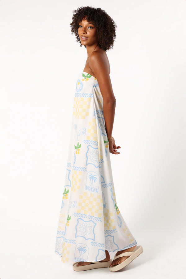 DRESSES @June Maxi Dress - Lemon Print