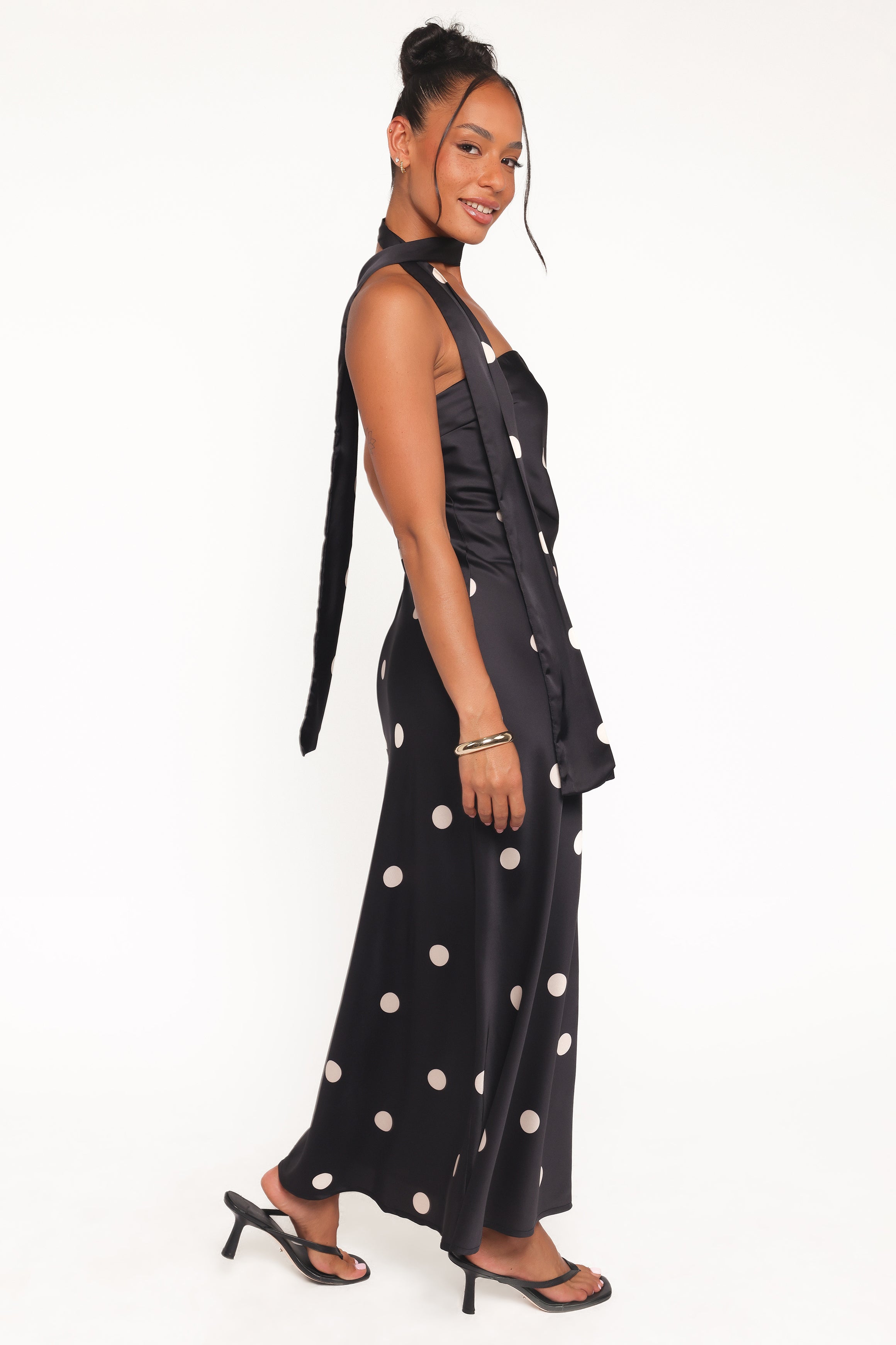 DRESSES Jutta Strapless Maxi Dress - Black Polka Dot