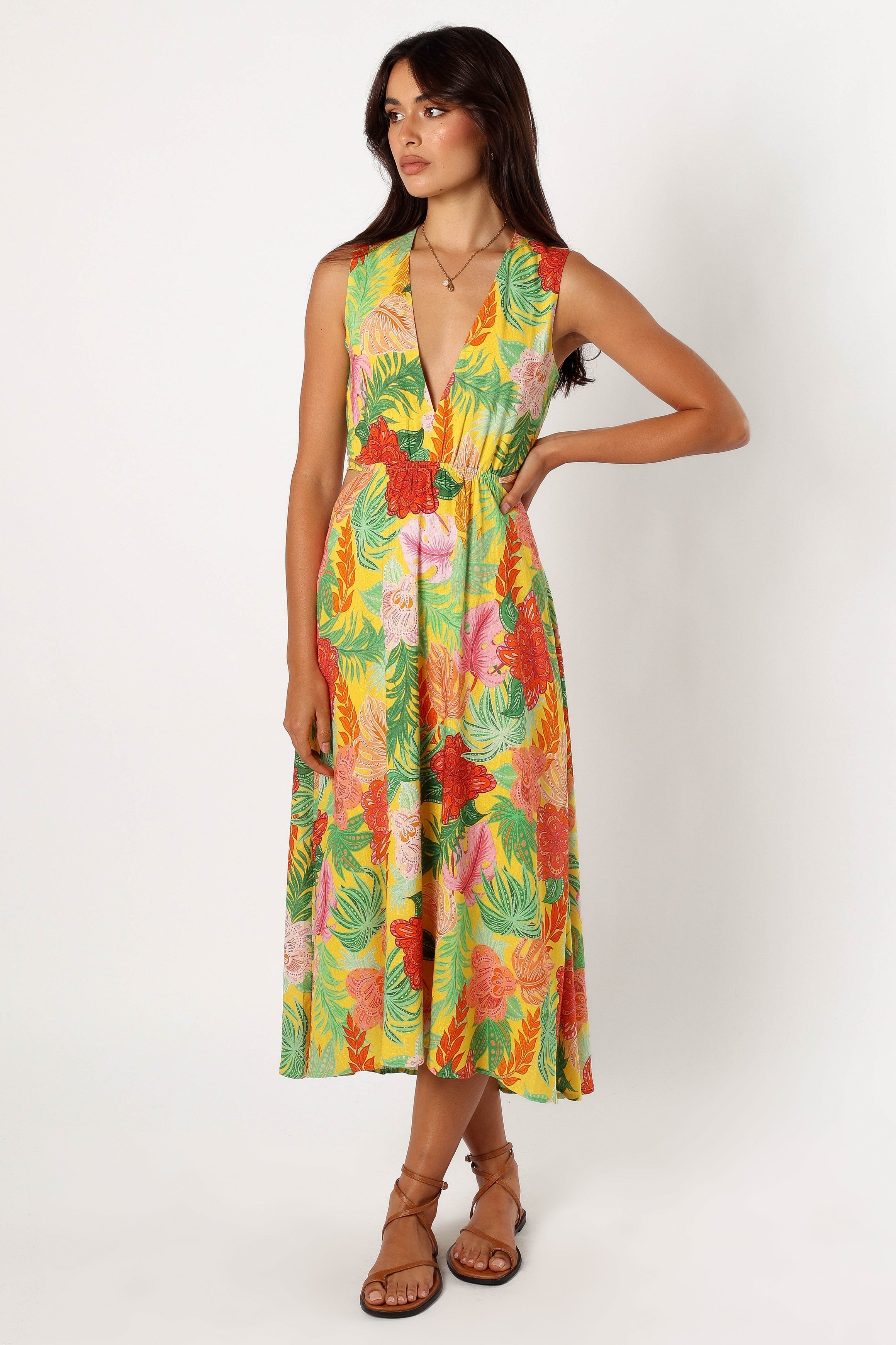 DRESSES @Kaia Midi Dress - Leilani Print