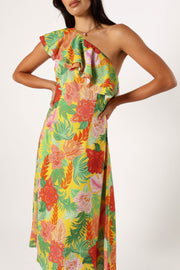 DRESSES @Kalama One Shoulder Midi Dress - Leilani Print