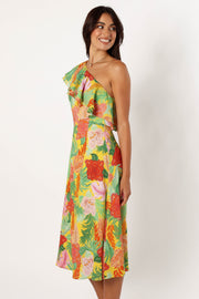 DRESSES @Kalama One Shoulder Midi Dress - Leilani Print